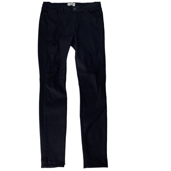 PAIGE - Verdugo Ultra Skinny Black Denim Jeans - Size 30 - Picture 12 of 15